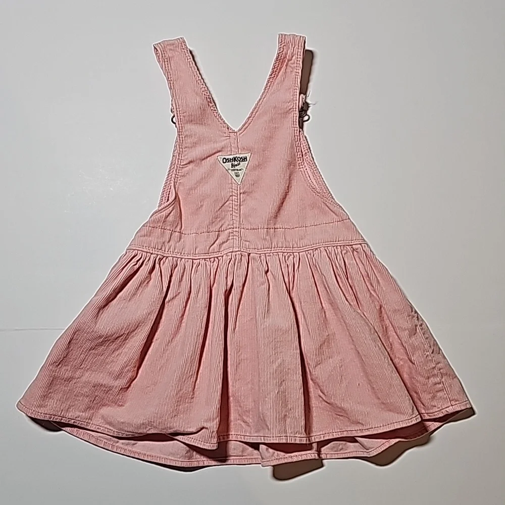 OshKosh B'gosh Toddler 3T Jumper Dress Pink Corduroy Overall Skirt Skirtall